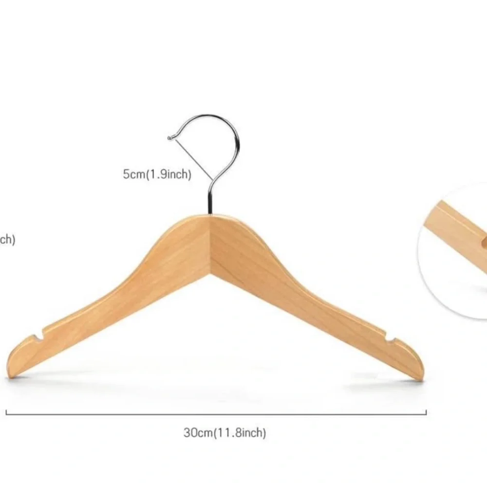 Wooden Clothes Hangers for Baby/Toddler/Kids - Natural Finish